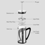 Stainless Steel Insulated Large French Press Coffee Maker Travel Camping Classic