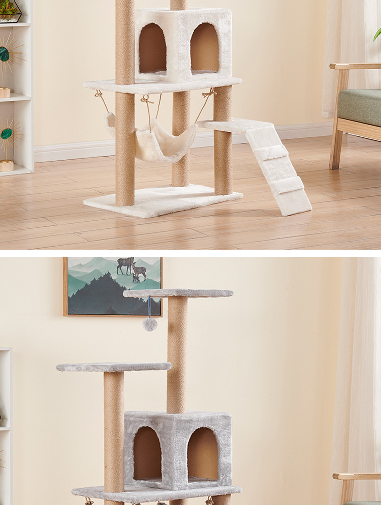 Multi Level Cat Tree House Scratching Post Heavy Duty With Sisal Rop Cat Tower Column Climbing Tree for Cats and Animals