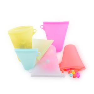 Quality Rose Orange Freezer Safe Silicone Food Storage Bag Leakproof Silicone Freezer Bags wholesale