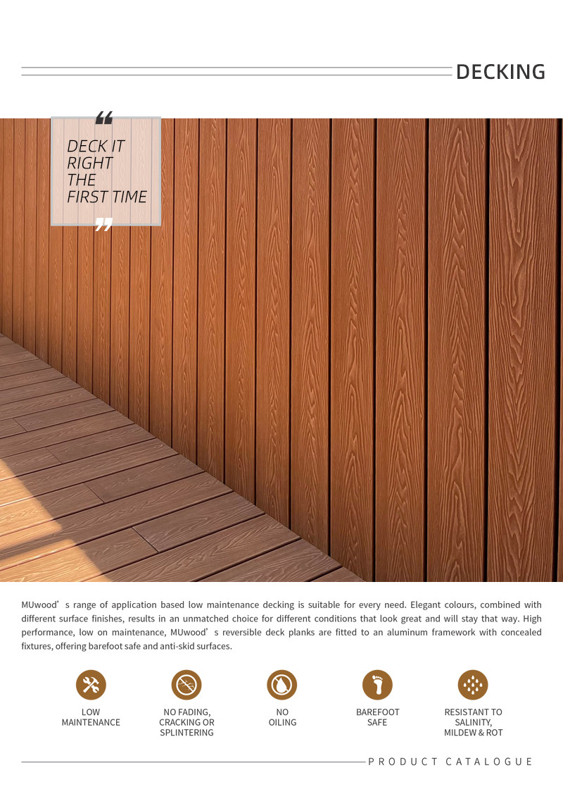 Outdoor Composite Decking Hollow Profile WPC Hollow Decking Boards