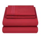 XINPAI Microfiber Three Lines Embroidery Massage Bedding Sheet Set for Flat Bed