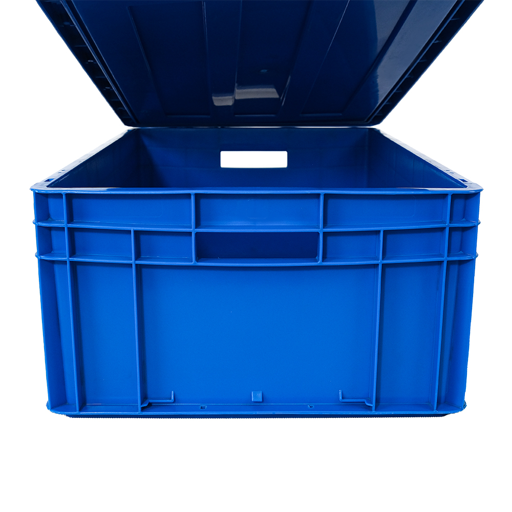 PP Industrial Storage Stacking Box Solid Style for Supermarket Plastic Turnover Crate