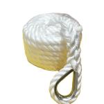 White Color 32mm 3 Strand Silk Nylon Mooring Rope For Fishing Boat
