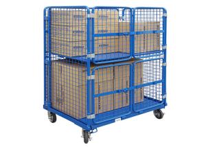 Quality Demountable Rolling Storage Cage Heavy Duty Stackable Zinc Plated Surface wholesale
