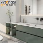 Modern Solid Wood Brown Washroom Bathroom Vanity Flat Door Panel in Customized