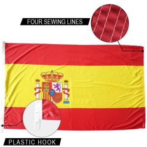 Quality Spain National Flag 3x5' Knitted Polyester Single Reverse Indoor Outdoor Header wholesale
