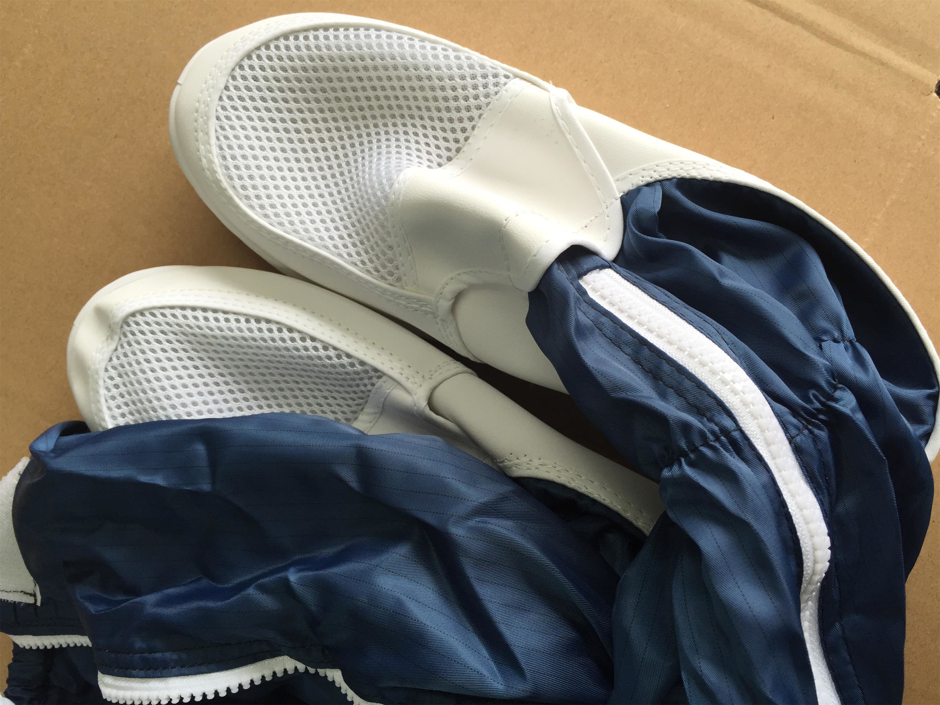Cleanroom Anti Static Shoes For Long Sleeve ESD Boots White Leather Upper