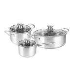 Hot Selling Korean 3pcs Non Stick Cookware Set Hot Pot Stainless Steel Soup Pot