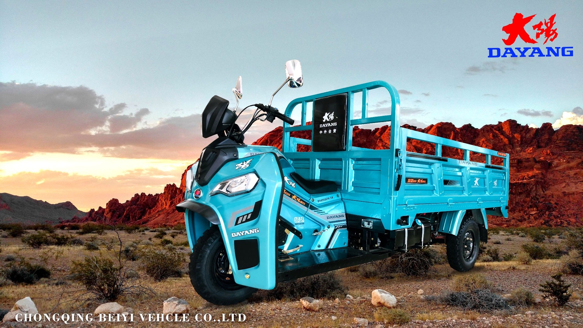 250cc 3 Wheel Cargo Motorcycle with 2.4m Length and Front Disc Rear Drum Brake System