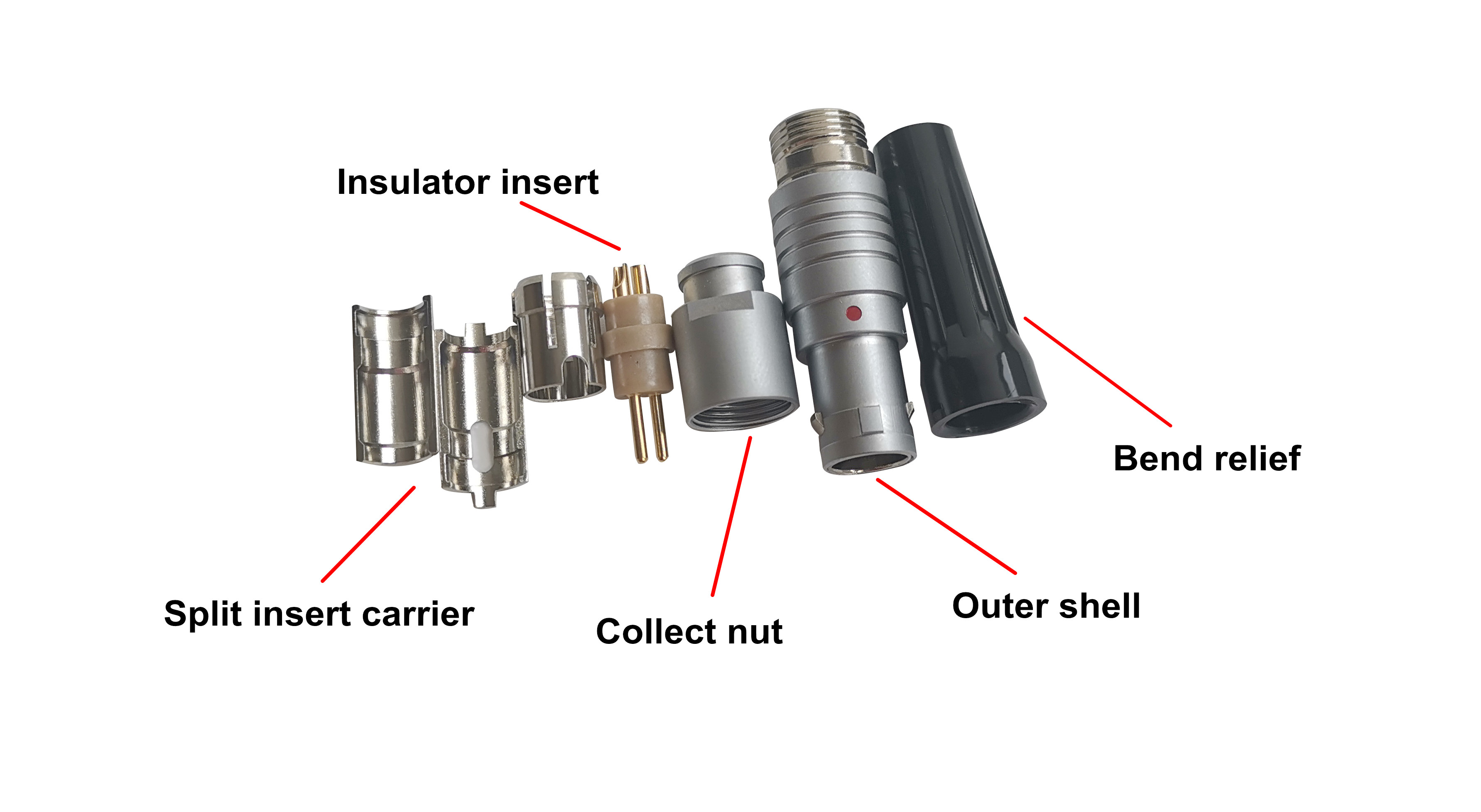 Push Pull Circular Electrical Connectors In Different Cable Clamp