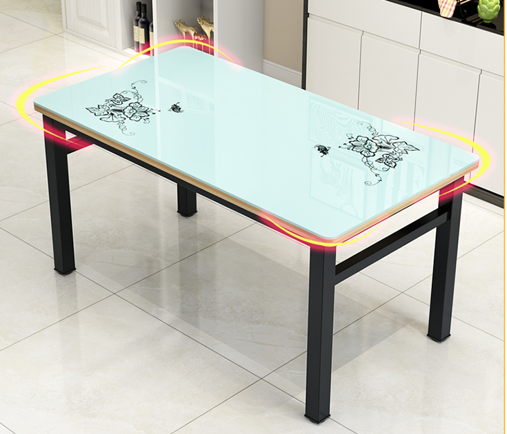 Modern Glass Top Dining Room Table Safety With High Temperature Resistance