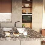 PVC Cupboard Design PVC Kitchen Cabinets 20mm Quartz Stone