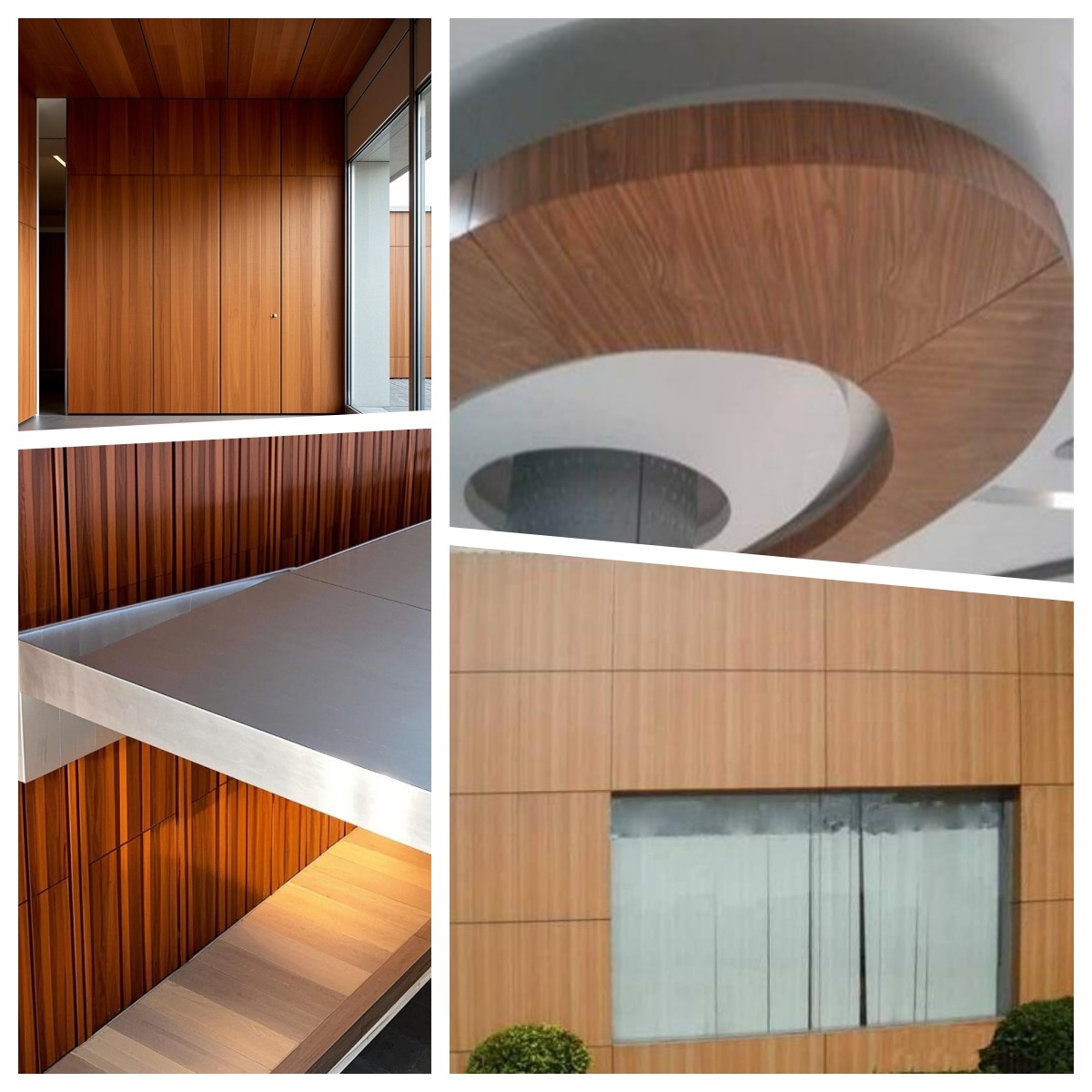 Wooden Grain Type Conventional Panel Aluminium Facade Outside Wall Cladding Fluorocarbon Coated Durability Humid Resistance Flat Surface