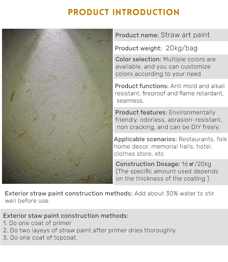 Base on Color Chart Straw Mud Effect Rammed Earth Paint Wall Effect for Moisture-Proof