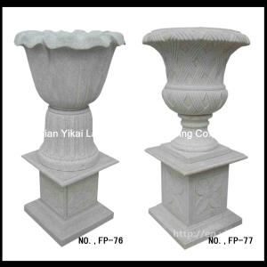 Quality Garden Stone Flower Pot, Stone Carved Planter, Marble Granite Flower Pot (YKFP-21) wholesale