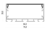 Led Aluminium Channel W75*H35mm For Led Strip Aluminum profile