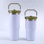30oz Tumbler With Straw Lid Vacuum Sealed Insulated Cup Reusable Stainless Steel