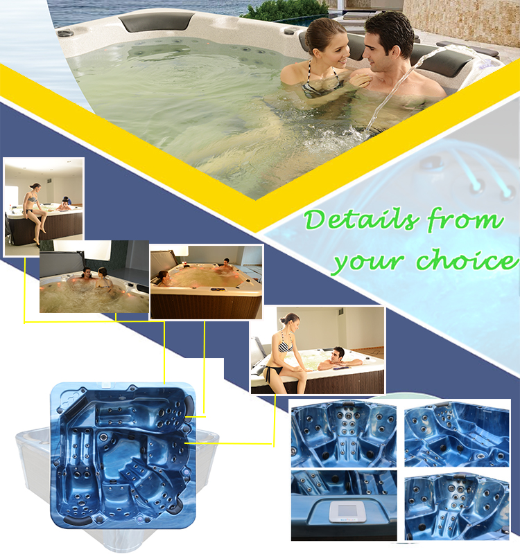 Europe 5 Persons Outdoor Spa Hot Tub With Massage Function Spa Tub