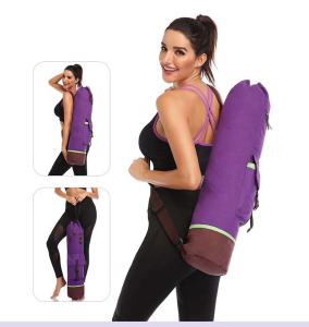 Quality Large Capacity Yoga Mat Carry Bag Carrier Durable Canvas Cotton Yoga Pilates Backpack wholesale