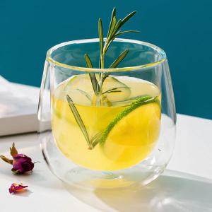 Quality Double Wall 9oz Hand Blown Glass Tumbler 270ml Clear Insulated Coffee Cups wholesale