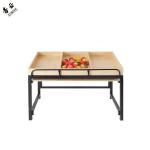 Steel Wood Fruit And Vegetables Shelves Heavy Duty Display Rack
