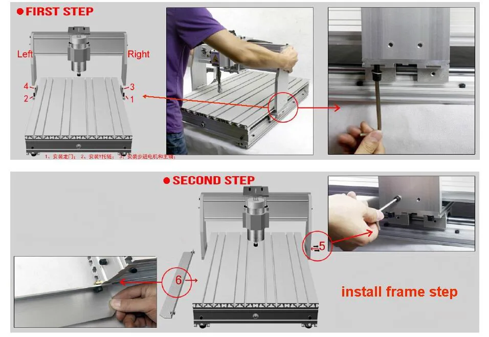 Aluminum Frame 6040 CNC Engraving Machine With Dust Cover 80mm Clamp