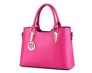 Quality Classical Type Medium Soft Leather Tote Bag Pink Color With Metal Zipper wholesale