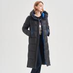 FODARLLOY Ladies Warm Hooded Cotton-Padded Clothes Women Slim Long Down Winter