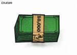 Small Yellow Embroidery Applique Patches Money Logo Full Embroidered 2.75" Tall