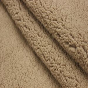 Quality 100 Polyester Sherpa Fur Fabric 7mm~15mm Pile Customized Color wholesale