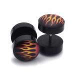 Free Shipping Fake Ear Plugs Studs Earrings For Logo Print Anti-allergic