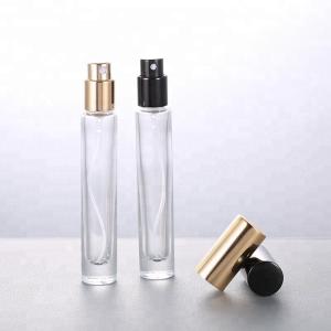 Quality Thick Wall Cosmetic Glass Bottles Pump Sprayer Clear 10ml Round Shape wholesale