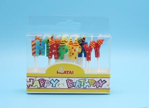 Quality Cute Painted Letter Birthday Candles / Alphabet Cake Candles Smokeless wholesale