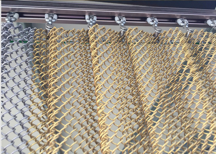 Durable Metal Mesh Drapery Restaurant Hotel Fireplace Spark Screen Mesh Curtains 6x6mm