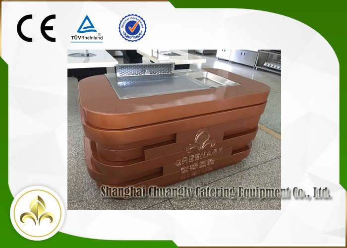 Electric Mobile Teppanyaki Grill Equipment 1.4m Sculptured Acrylic Logo
