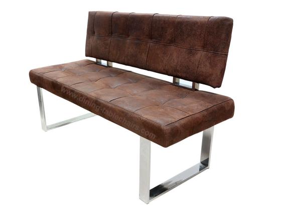 Cheap Leathaire Technical Upholstered Dining Bench , Chrome Dining Bench Glossy Leg for sale