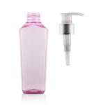 Customized Square 300ml white amber plastic PET lotion bottle with lotion pump