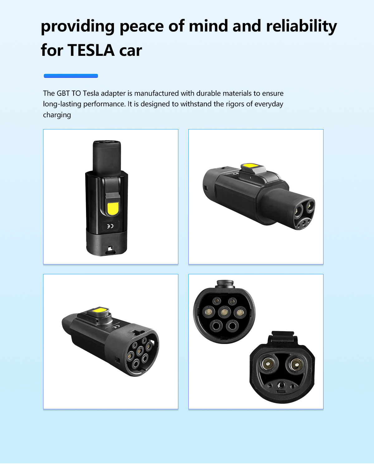 GBT to Tesla EV Charger Adapter 220v 7kw 32A for Charging of Black Tesla Vehicles