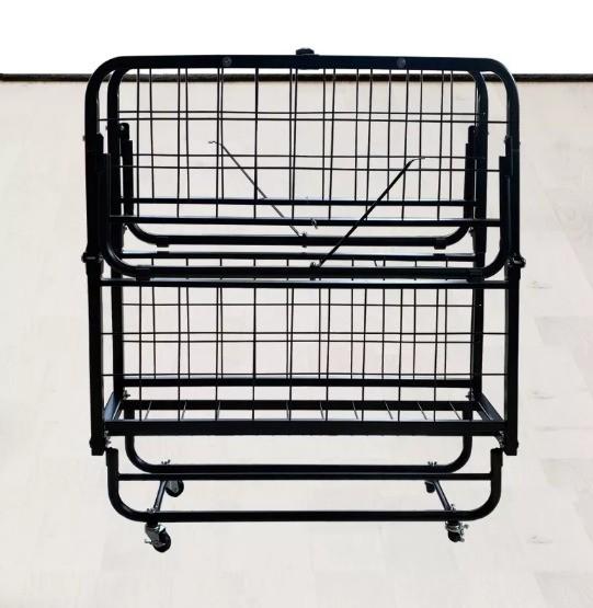 Foldable Portable Iron Bed for King Size Bedroom Furniture in Home Hotel School