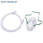 Green Non Rebreather Oxygen Mask PVC Medical Oxygen Face Mask