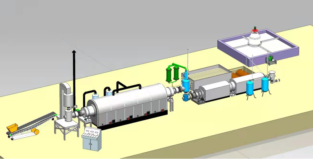 Continuous Waste Plastic Tyre Pyrolysis To Oil Machine With Reactor