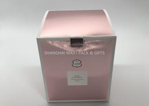 Quality Pink Folding Cardboard Gift Boxes , Gold Foil Gift Boxes Holographic Advertising Display wholesale