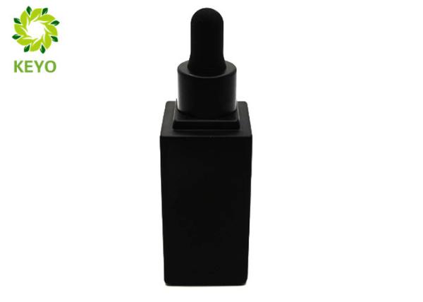Leak Proof Matte Black Glass Empty Cosmetic Bottles 1 OZ For Essential Oil /