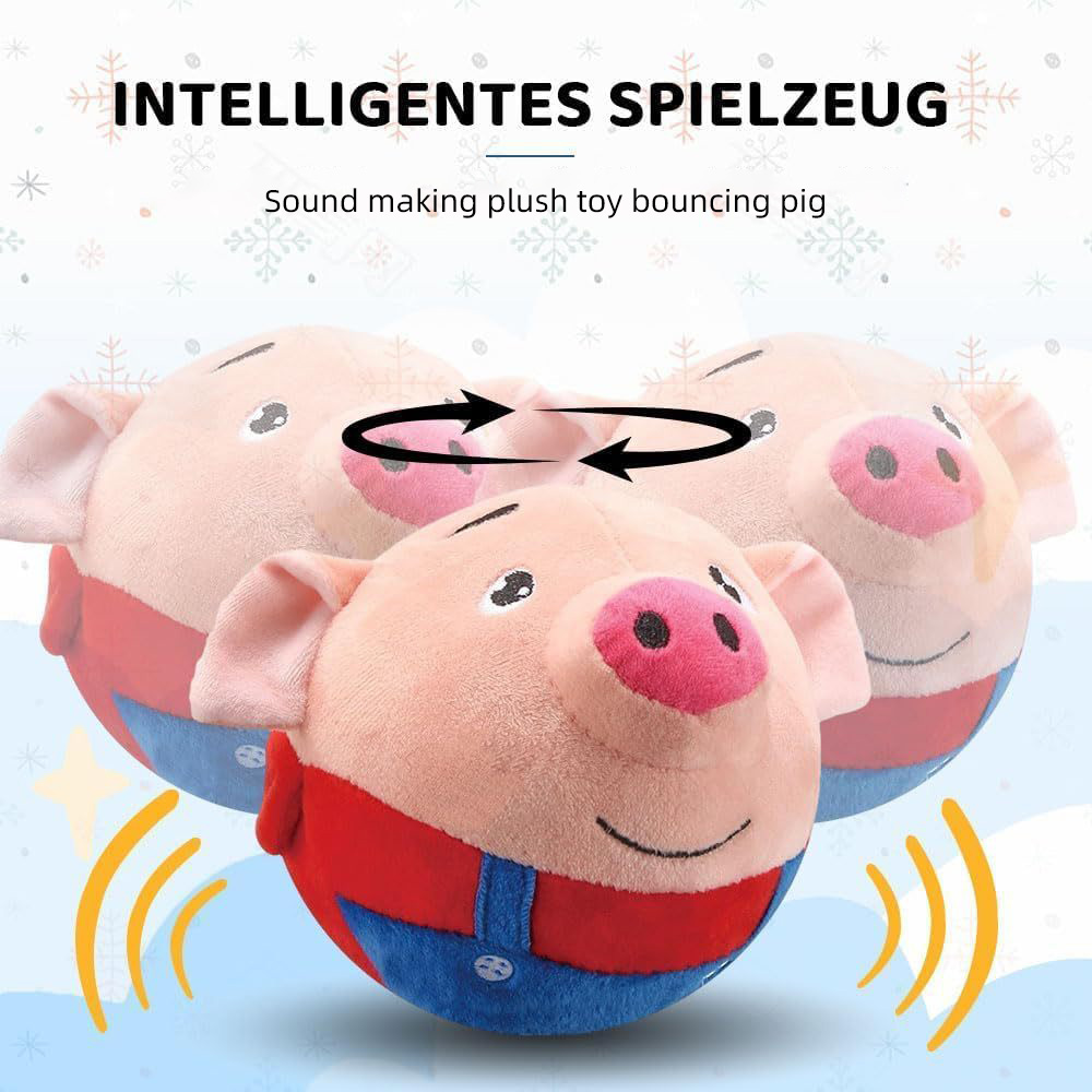 Dog Plush Toy Funny Pig Electronic Interactive Pet Bouncing Balls Active Moving Squeaky