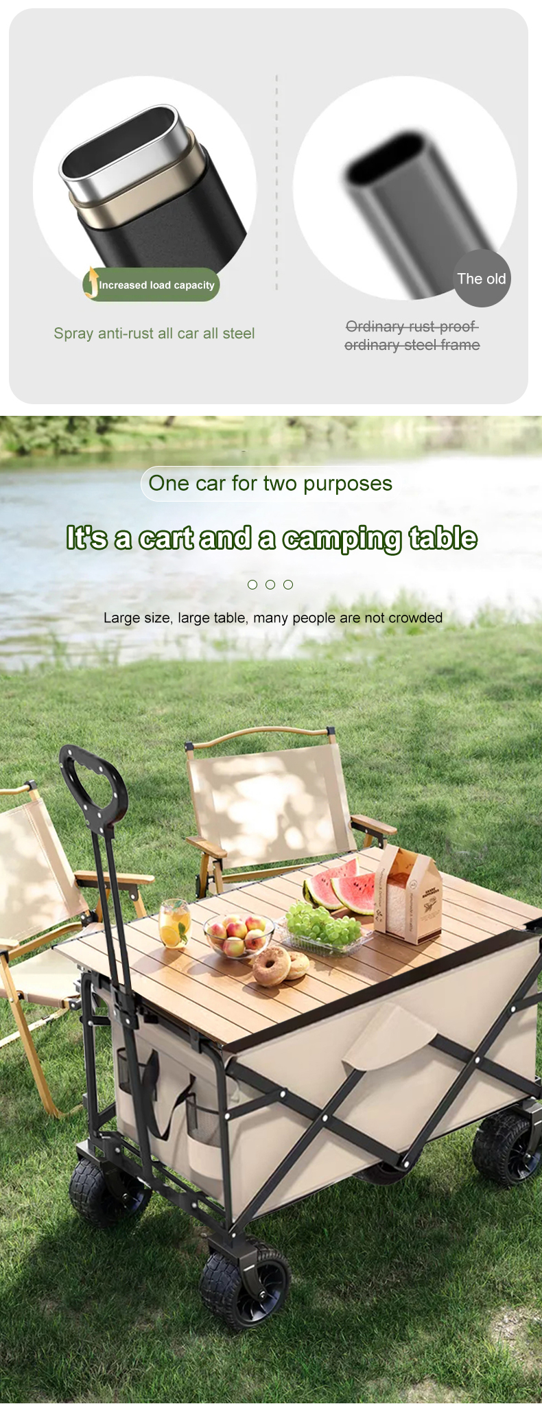 Collapsible Iron Wagon for Outdoor Activities Portable and Lightweight