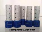 Stone Carving Brazed Diamond Tools , Edge Grinding Diamond Milling Cutters