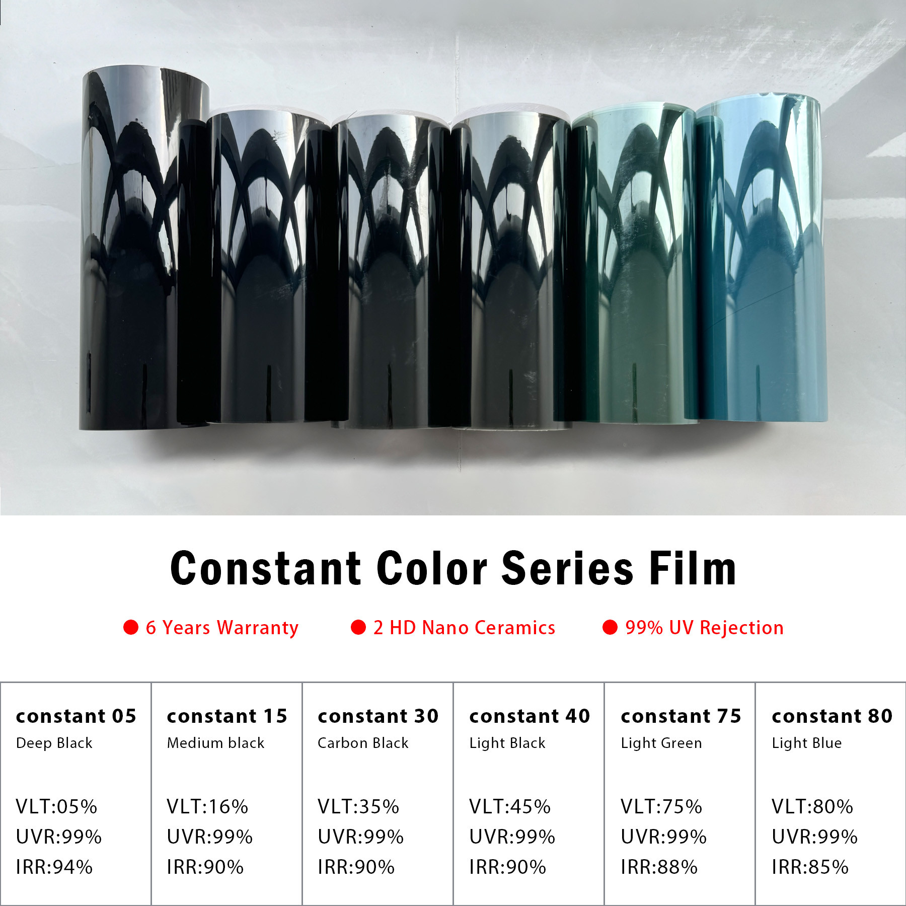 Constant Color 05 Customized Car Window Solar Film 2 Mil Solar Window Tint