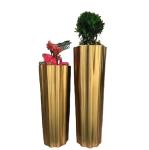 Big size oval shape stainless steel flower pot garden planter