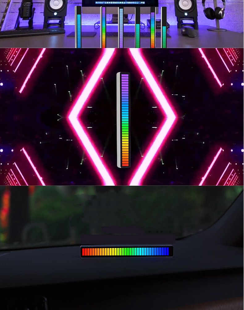 New Arrival Rechargeable RGB Sound-Activated Music Pickup Rhythm Light 18 colors music rhythm lamp for Car Home music de
