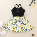 Printing Fashion Suspender Children'S Dress Clothing Sleeveless